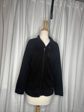 Calvin Klein Black Teddy Full-Zip Jacket with Chest Pocket
